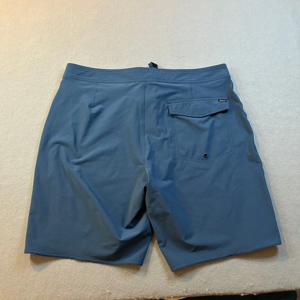 RVCA Board Shorts Mens 36 Blue 4-Way Performance Stretch Swim Trunks ME117VAT